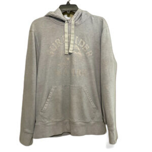 Lucky Brand Hoodie Sweatshirt Medium Blue Surf Malibu Beach Graphic Pullover